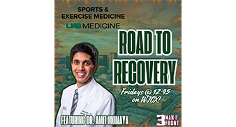 Dr. Amit Momaya featured on the Road to Recovery Segment of the '3 Man Front' radio show.